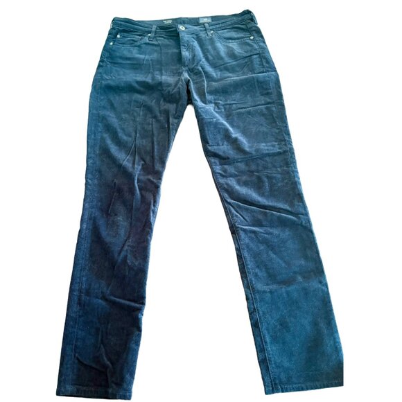 AG Adriano Goldschmied The Prima Cigarette Leg Corduroy Pants Navy Blue Size 31R - Picture 4 of 15